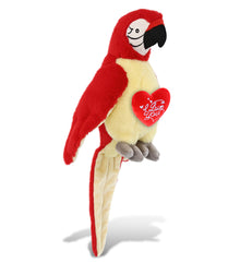 PLUSH I LOVE YOU RED HEART - SUPER-SOFT PLUSH - RED PARROT 9"