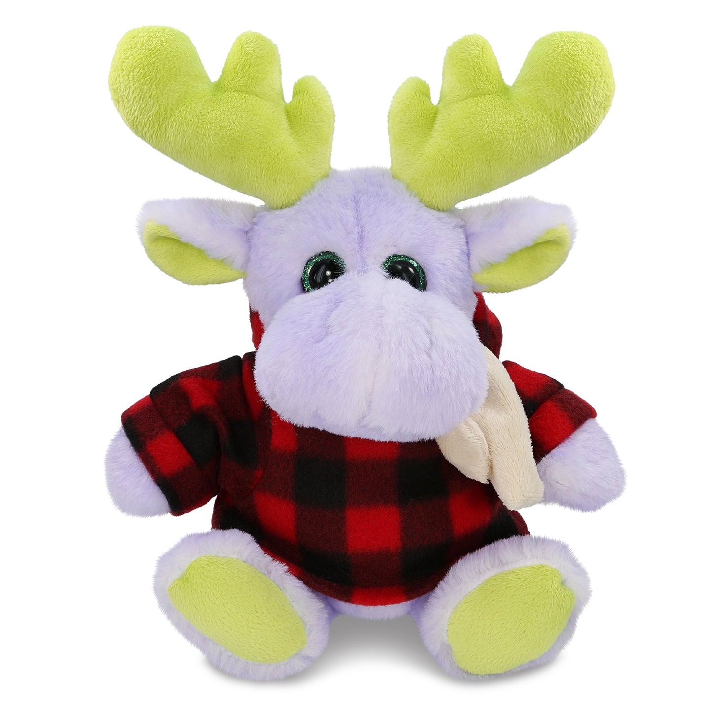 SUPER SOFT PLUSH - SITTING PURPLE MOOSE W/SCARF