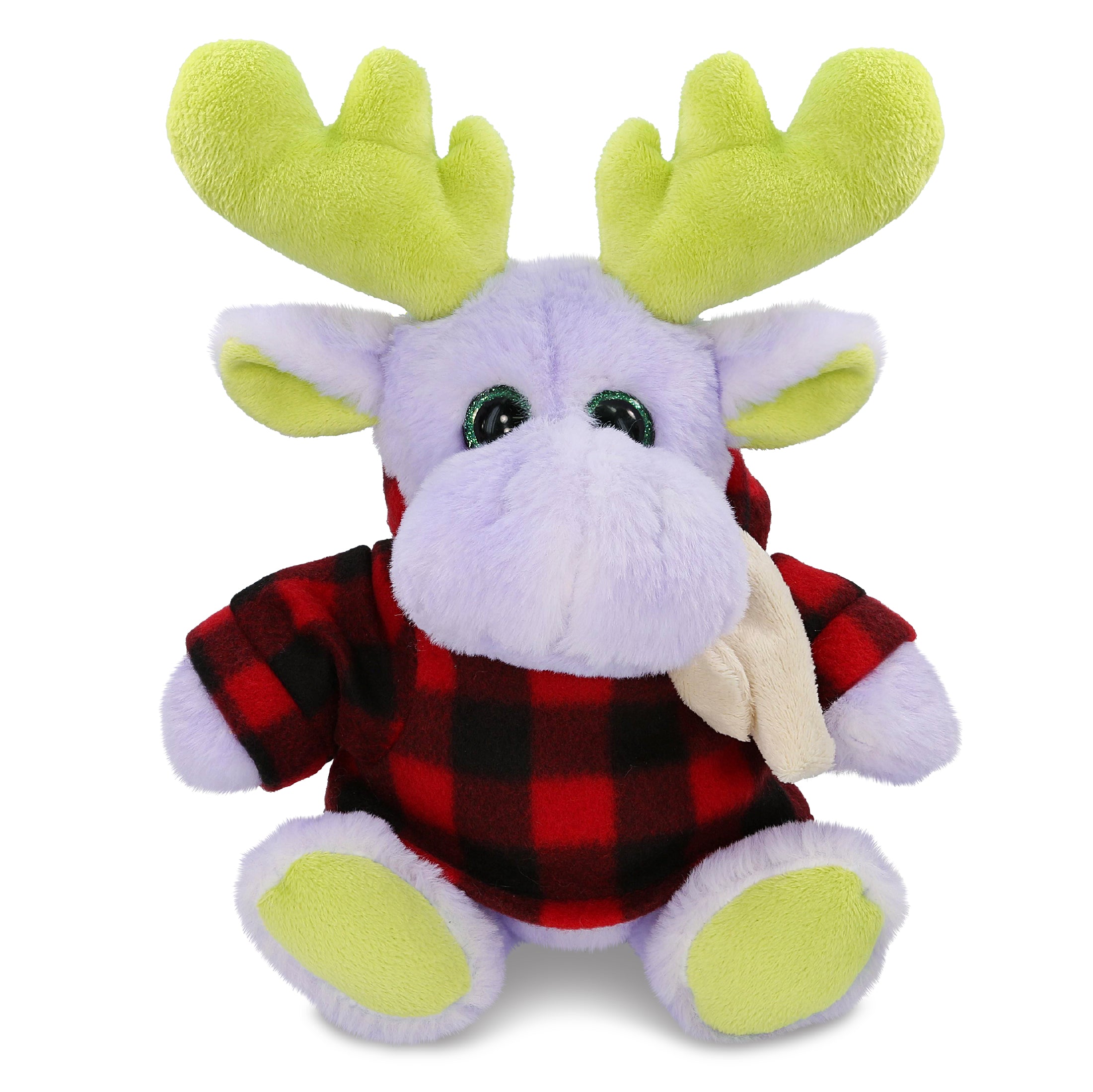 SUPER SOFT PLUSH - SITTING PURPLE MOOSE W/SCARF