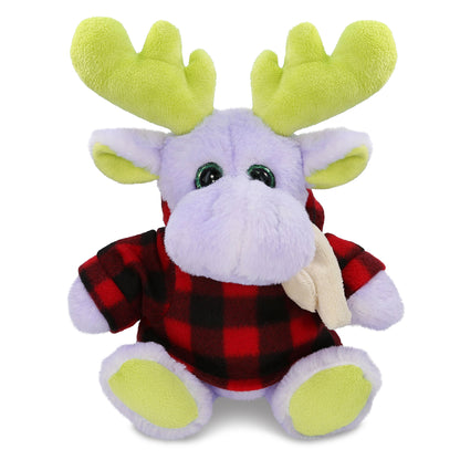 SUPER SOFT PLUSH - SITTING PURPLE MOOSE W/SCARF