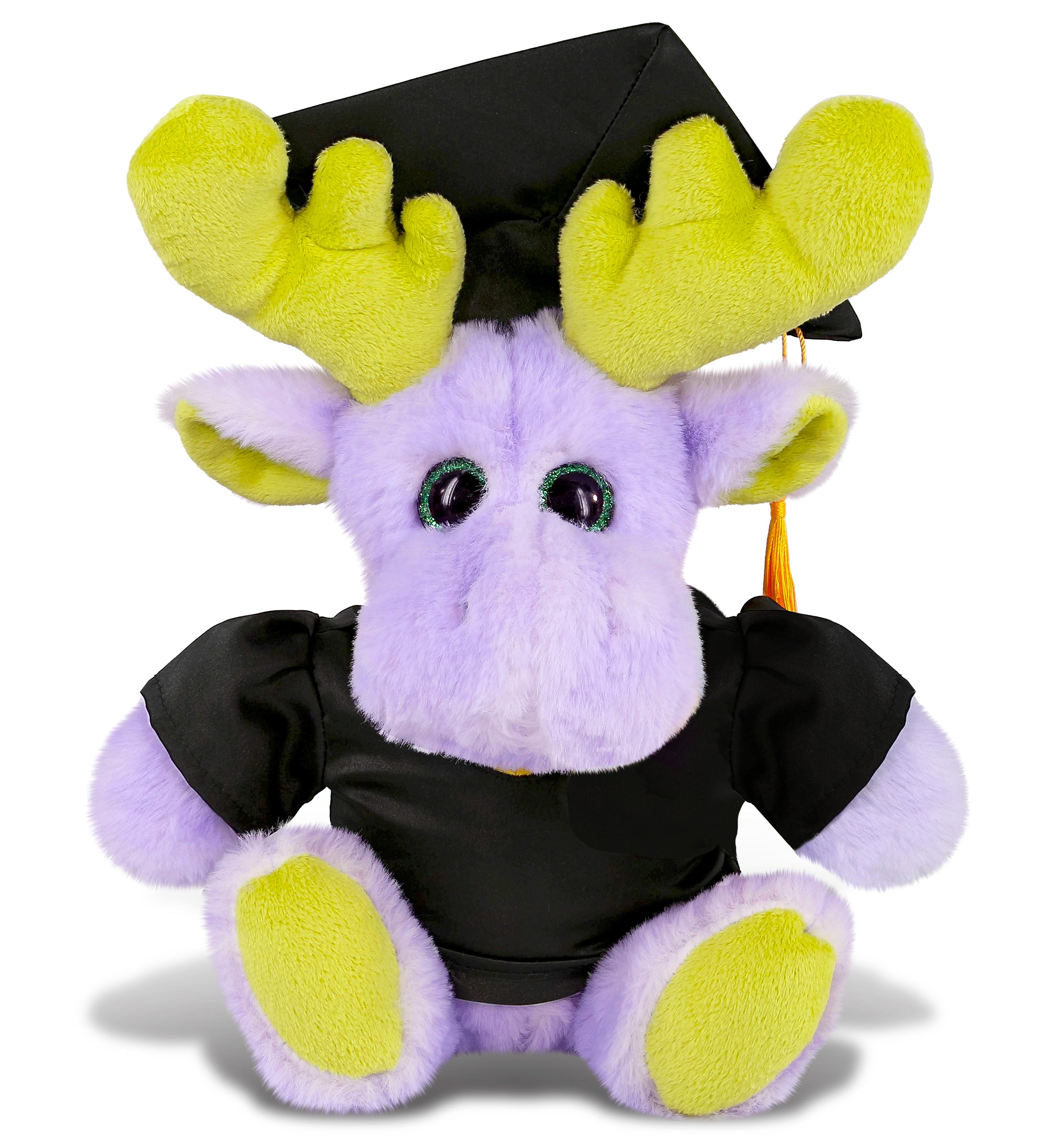 PLUSH GRADUATION - SUPER SOFT PLUSH - SITTING PURPLE MOOSE W/SCARF