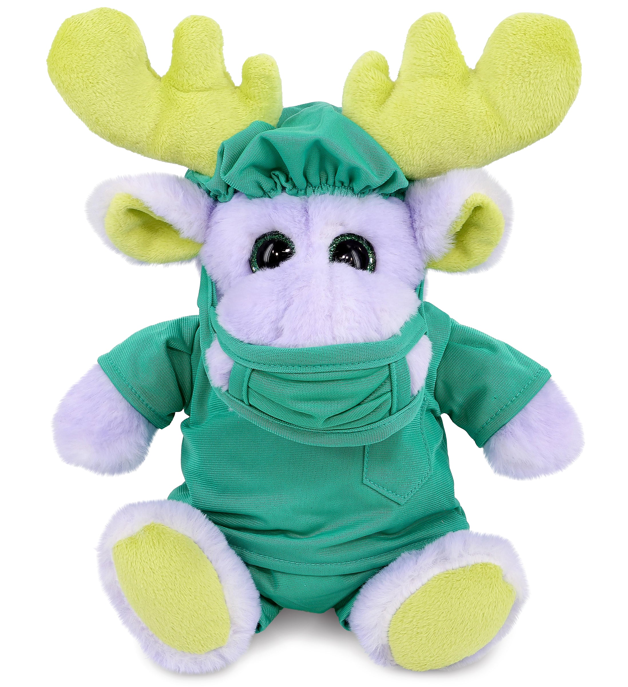 PLUSH DOCTOR - SUPER SOFT PLUSH - SITTING PURPLE MOOSE W/SCARF