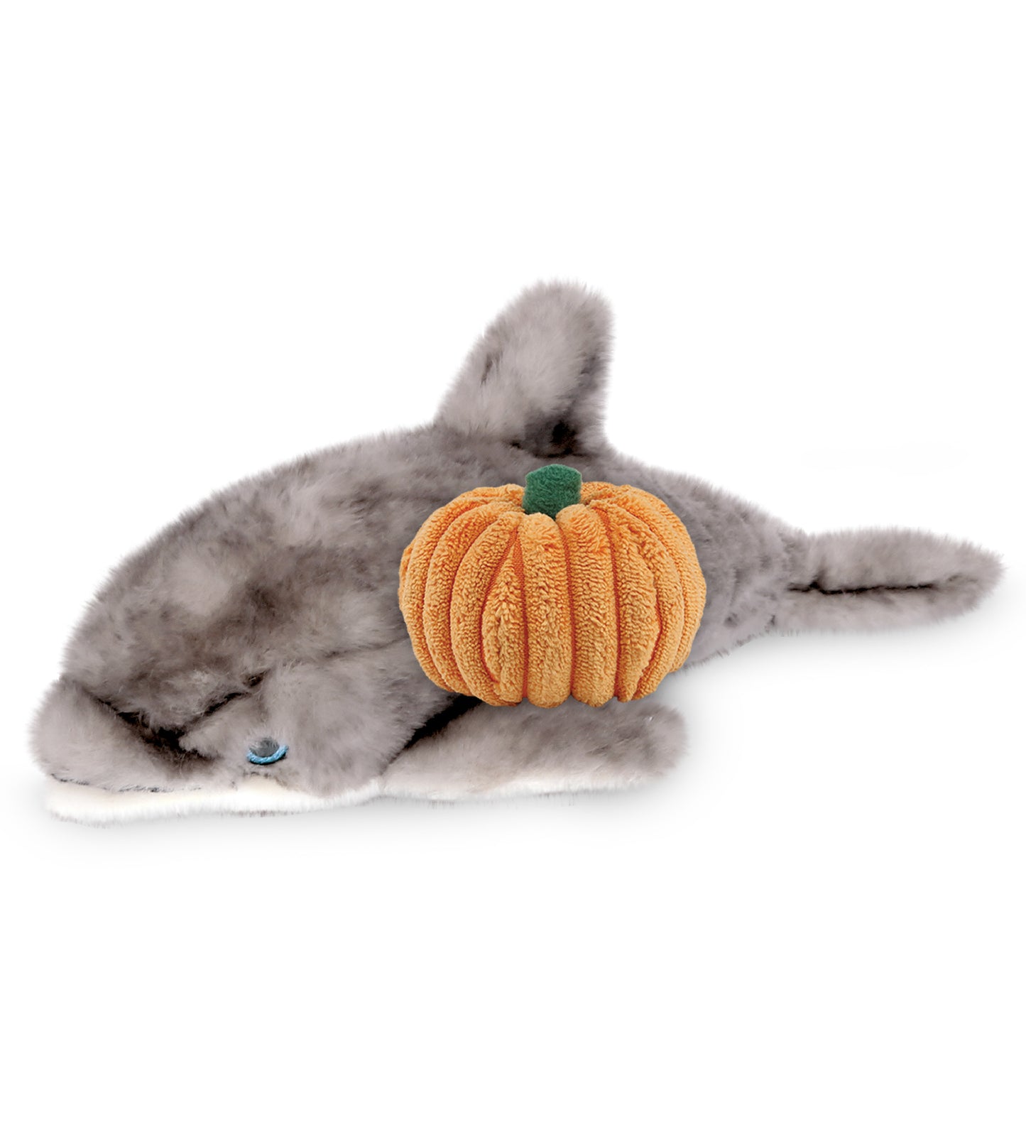 PLUSH PUMPKIN - SUPER SOFT PLUSH - GREY DOLPHIN 12.5 INCH