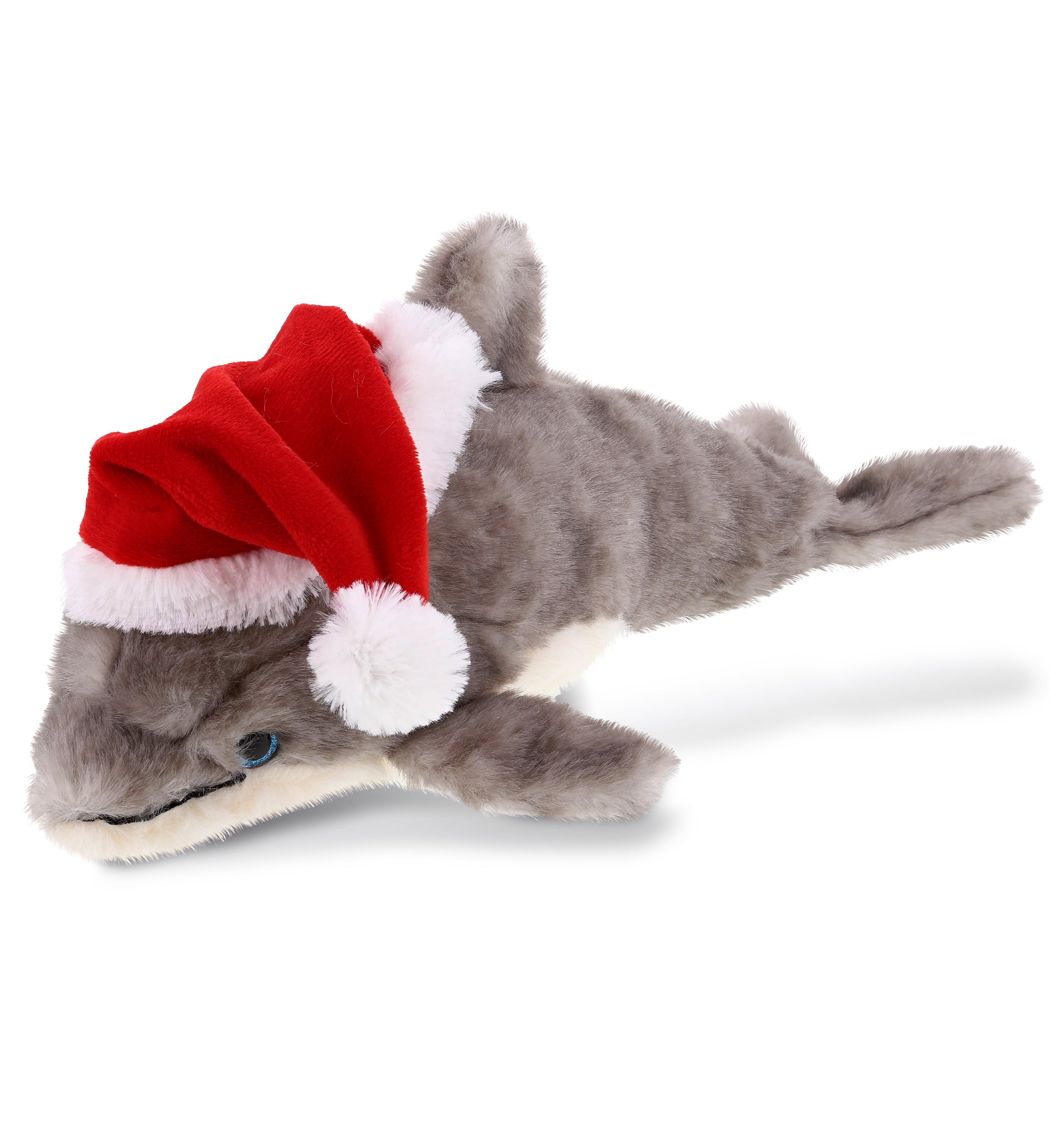 PLUSH SANTA - SUPER SOFT PLUSH - GREY DOLPHIN 12.5 INCH