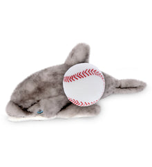 SUPER SOFT PLUSH - GREY DOLPHIN 12.5 INCH WITH BASEBALL PLUSH
