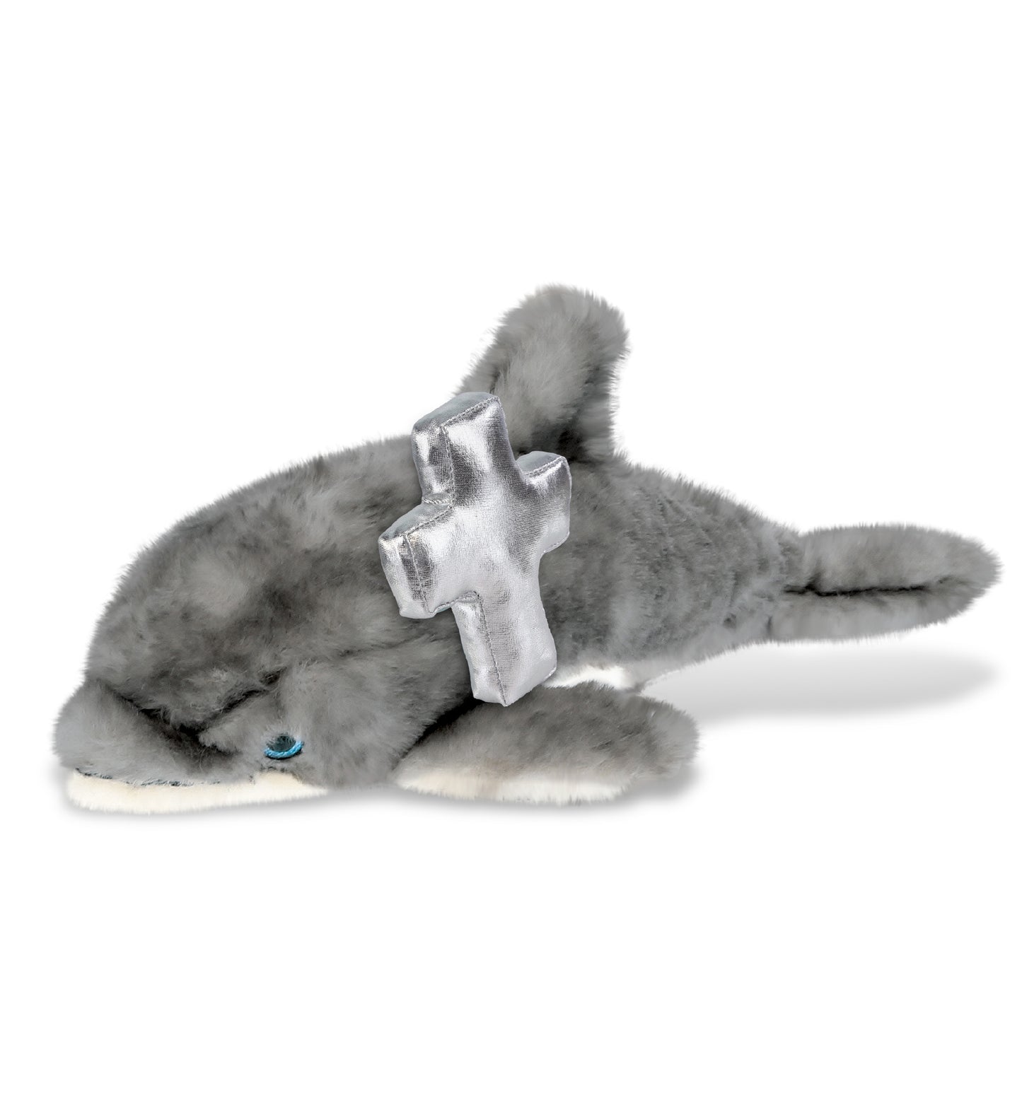 PLUSH CROSS - SUPER SOFT PLUSH - GREY DOLPHIN 16.5 INCH