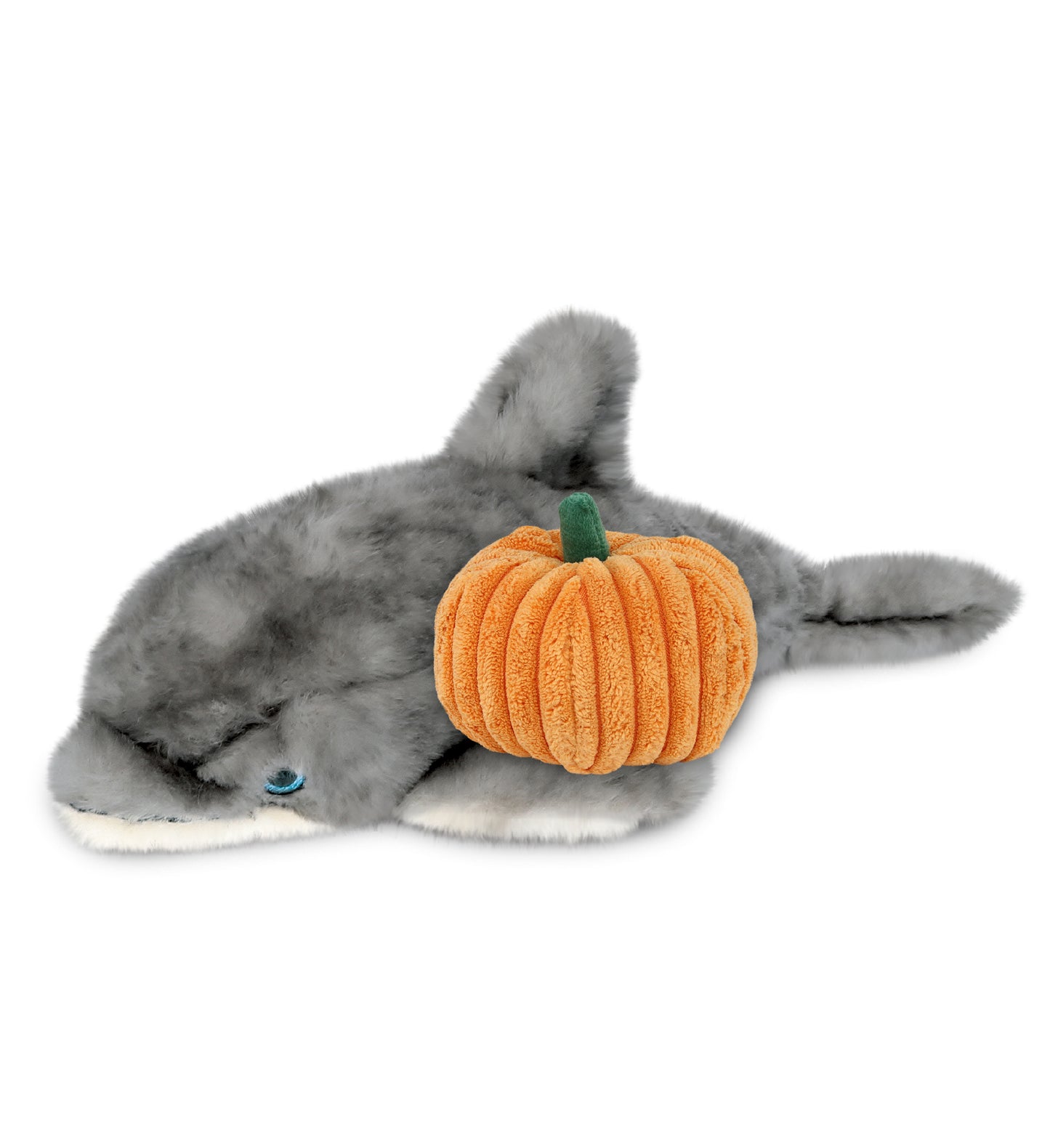 PLUSH PUMPKIN - SUPER SOFT PLUSH - GREY DOLPHIN 16.5 INCH