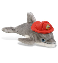 PLUSH FIREMAN - SUPER SOFT PLUSH - GREY DOLPHIN 16.5 INCH
