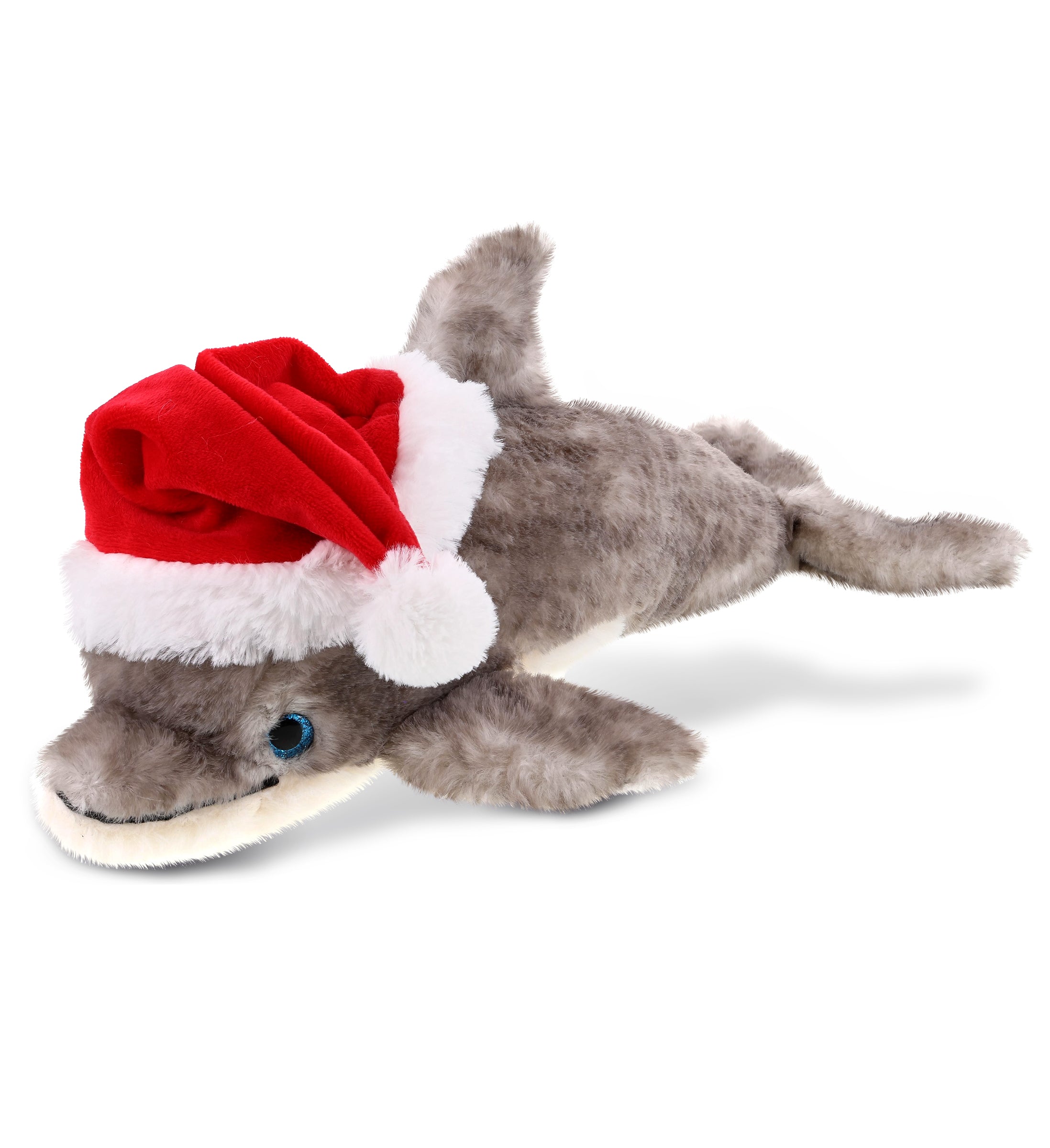 PLUSH SANTA - SUPER SOFT PLUSH - GREY DOLPHIN 16.5 INCH