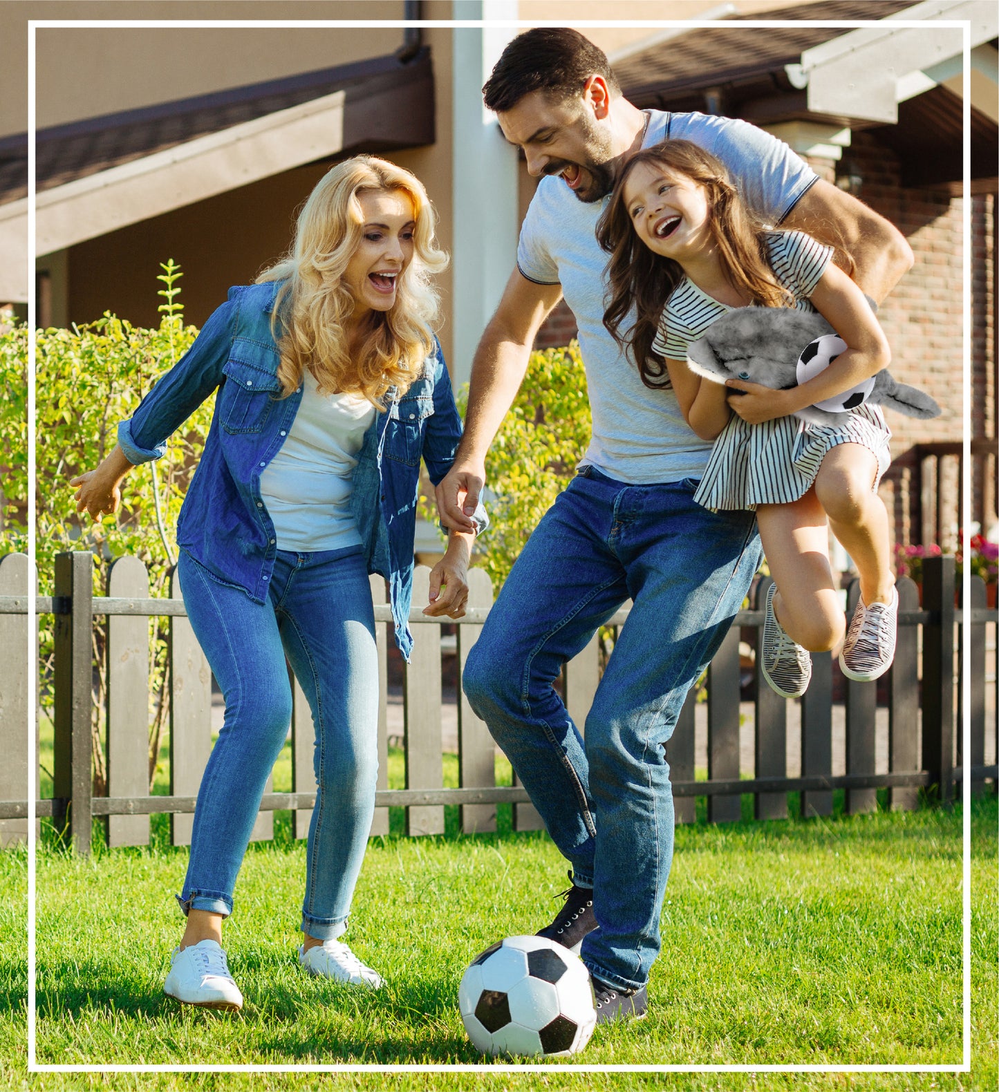 SUPER SOFT PLUSH - GREY DOLPHIN 16.5 INCH WITH SOCCER PLUSH