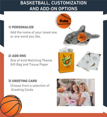 SUPER SOFT PLUSH - GREY DOLPHIN 16.5 INCH WITH BASKETBALL PLUSH