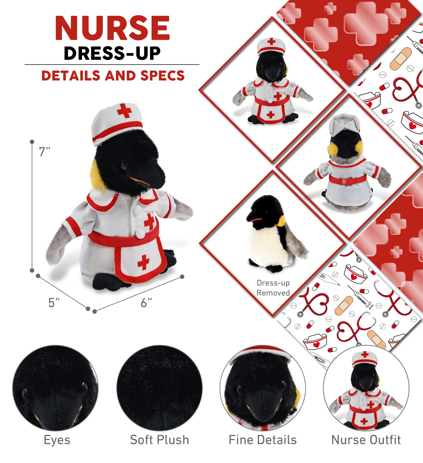 SUPER SOFT PLUSH - EMPEROR PENGUIN 7 INCH NURSE