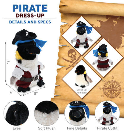 SUPER SOFT PLUSH - EMPEROR PENGUIN 7 INCH PIRATE DRESS UP