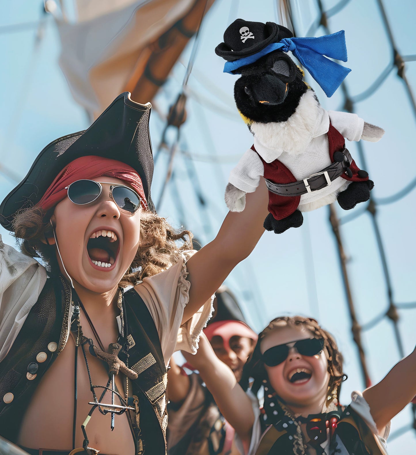 SUPER SOFT PLUSH - EMPEROR PENGUIN 7 INCH PIRATE DRESS UP