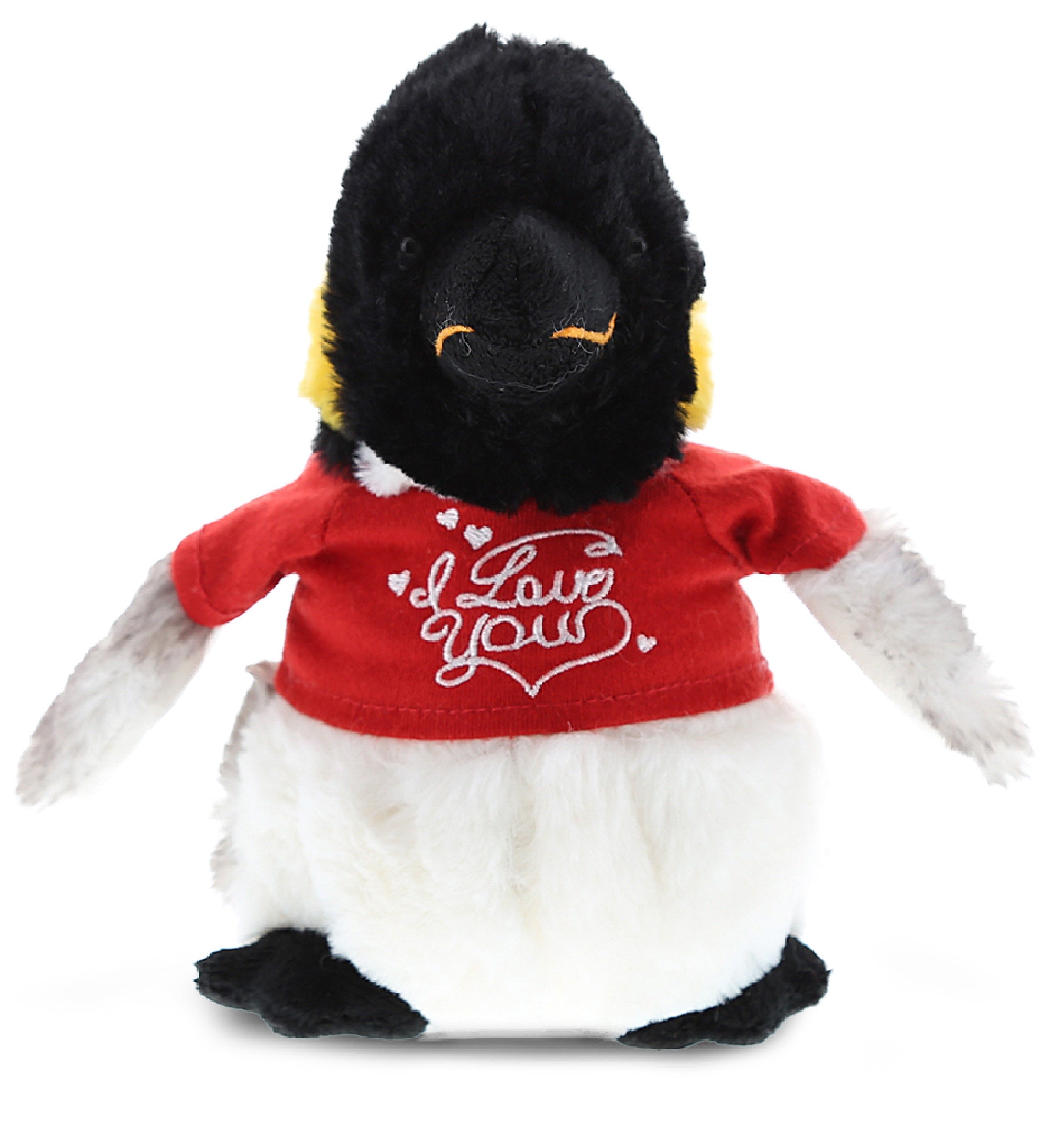 PLUSH I LOVE YOU RED SHIRT- SUPER SOFT PLUSH - EMPEROR PENGUIN 7 INCH
