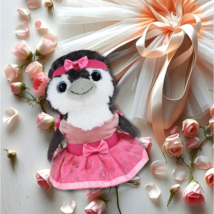 SUPER SOFT PLUSH - GREY PENGUIN 9 INCH BALLERINA