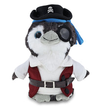 SUPER SOFT PLUSH - GREY PENGUIN 9 INCH PIRATE DRESS UP