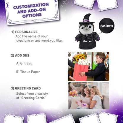 SUPER SOFT PLUSH - GREY PENGUIN 9 INCH WITCH