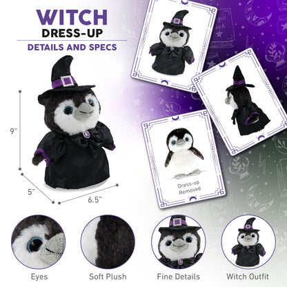 SUPER SOFT PLUSH - GREY PENGUIN 9 INCH WITCH