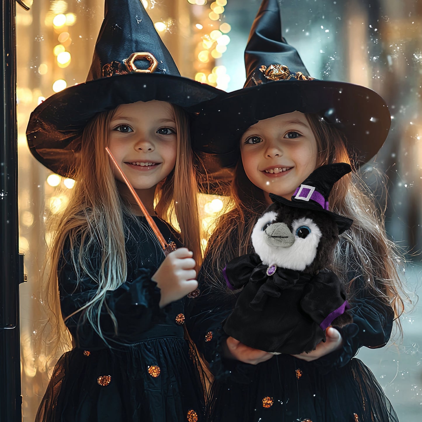 SUPER SOFT PLUSH - GREY PENGUIN 9 INCH WITCH