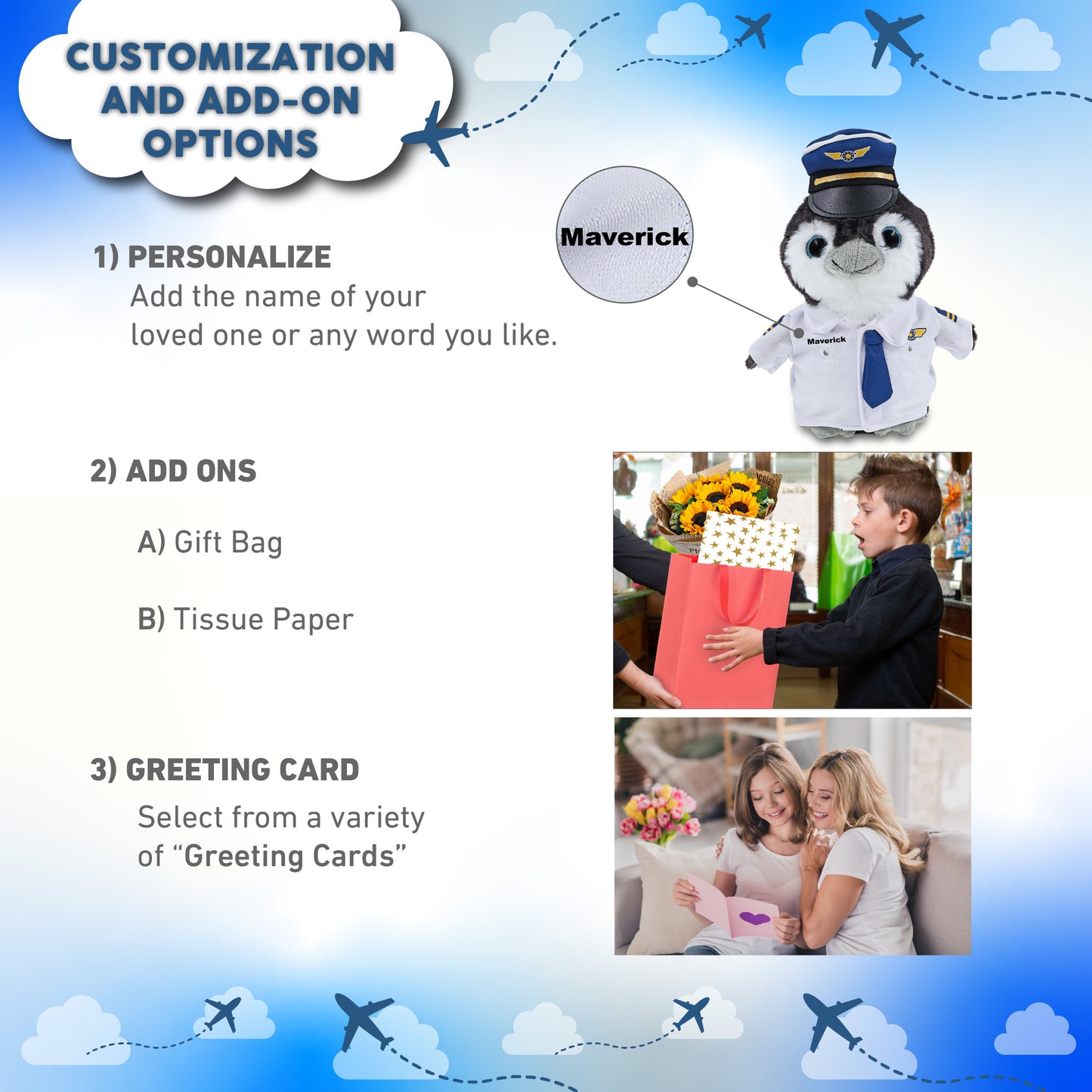 SUPER SOFT PLUSH - GREY PENGUIN 9 INCH WITH PILOT DRESS UP