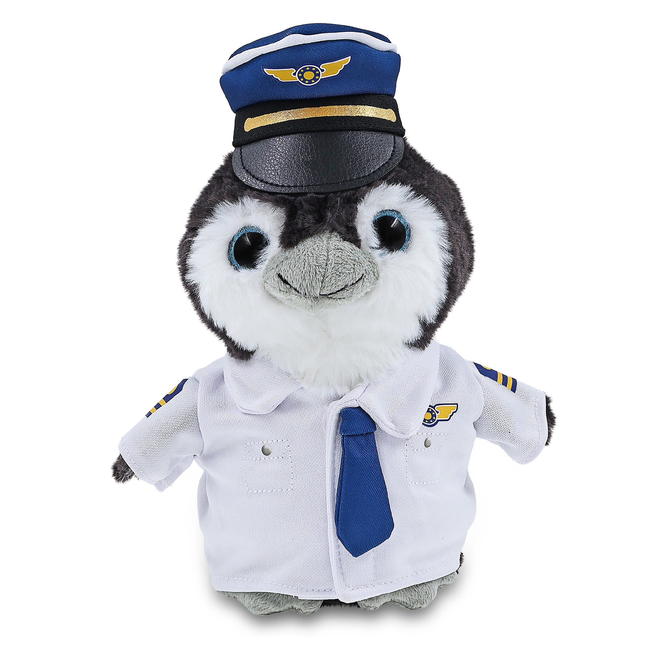 SUPER SOFT PLUSH - GREY PENGUIN 9 INCH WITH PILOT DRESS UP