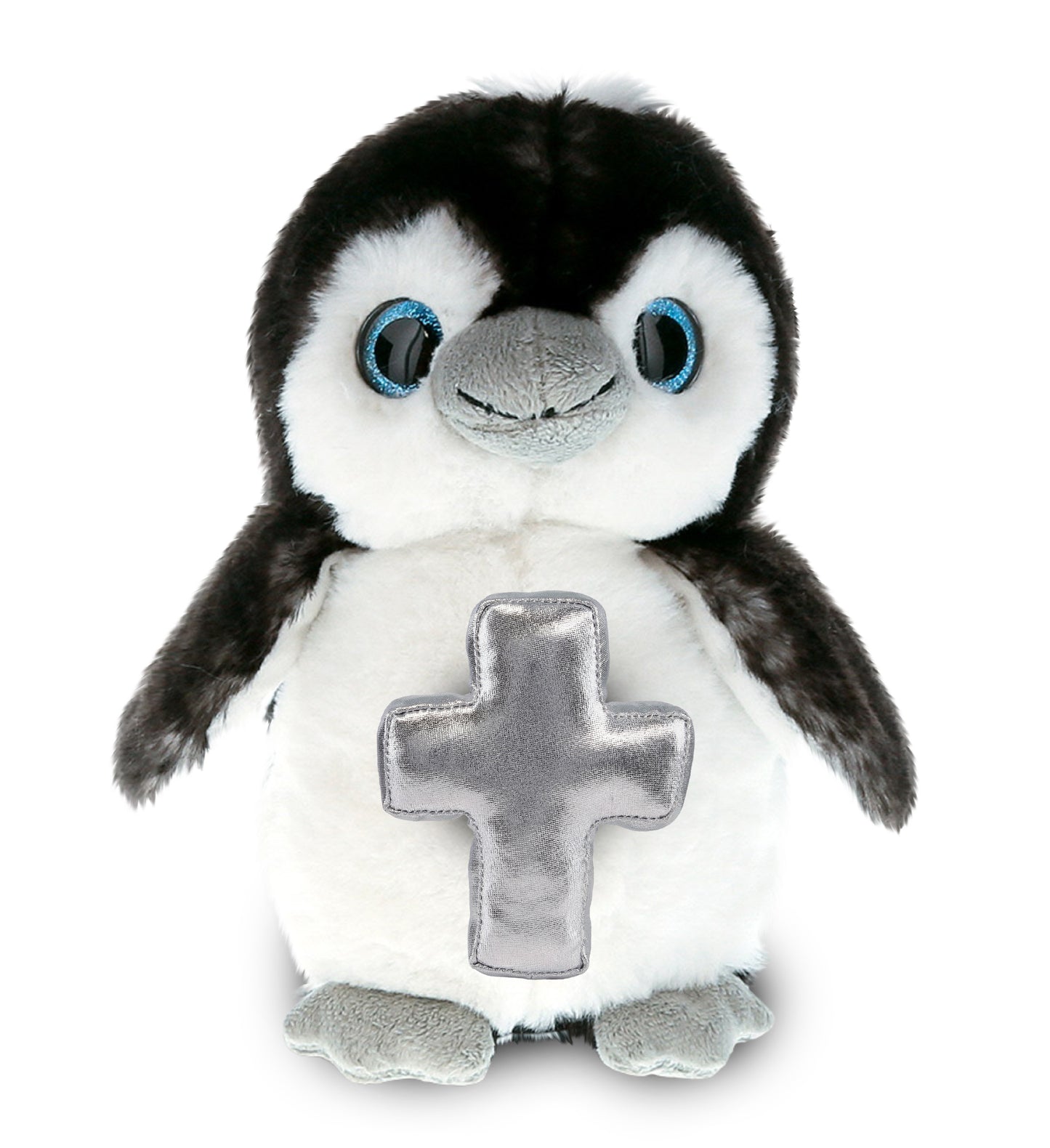 PLUSH CROSS - SUPER SOFT PLUSH - GREY PENGUIN 9 INCH