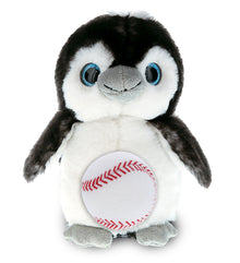 SUPER SOFT PLUSH - GREY PENGUIN 9 INCH WITH BASEBALL PLUSH