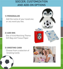 SUPER SOFT PLUSH - GREY PENGUIN 9 INCH WITH SOCCER PLUSH