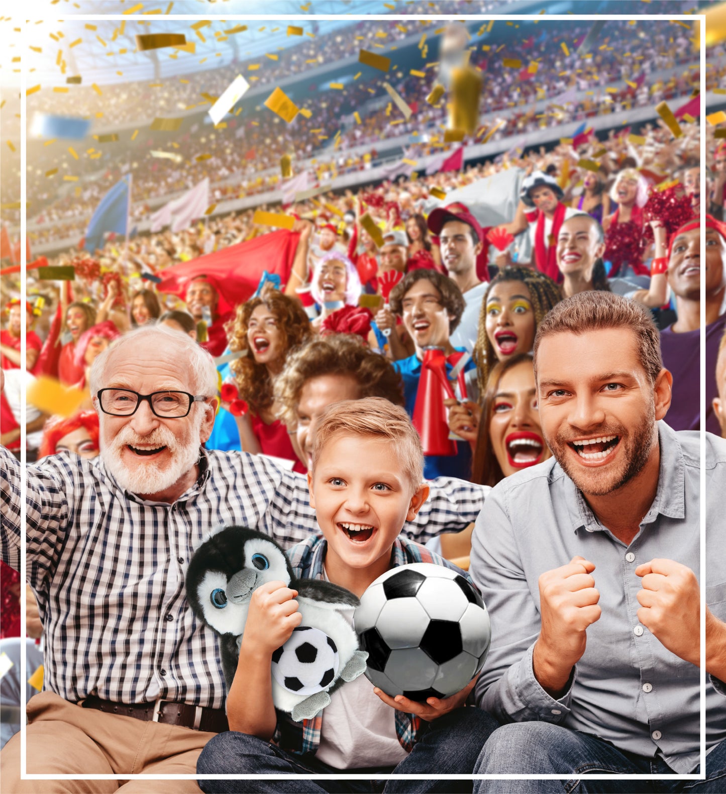 SUPER SOFT PLUSH - GREY PENGUIN 9 INCH WITH SOCCER PLUSH