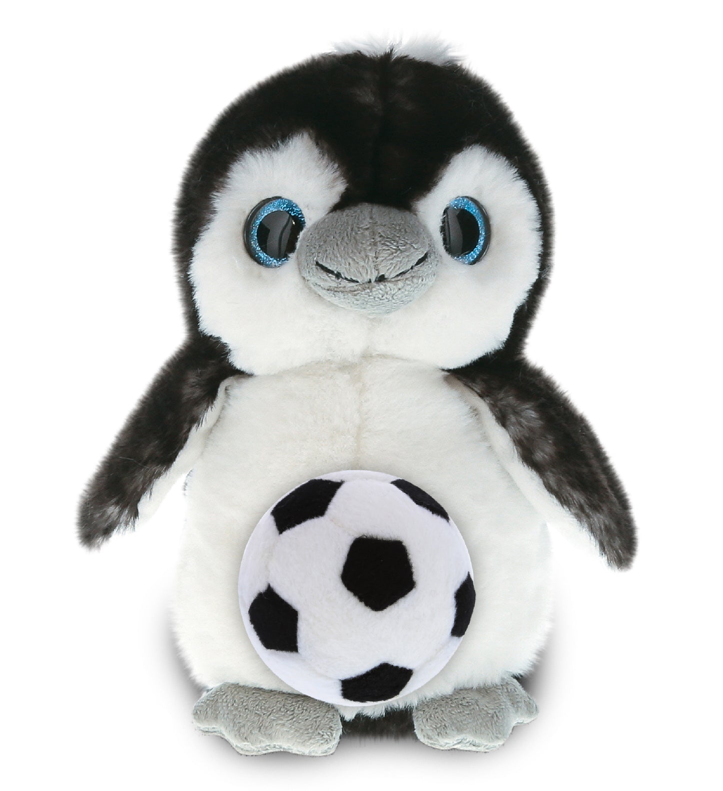 SUPER SOFT PLUSH - GREY PENGUIN 9 INCH WITH SOCCER PLUSH