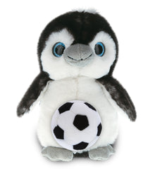 SUPER SOFT PLUSH - GREY PENGUIN 9 INCH WITH SOCCER PLUSH