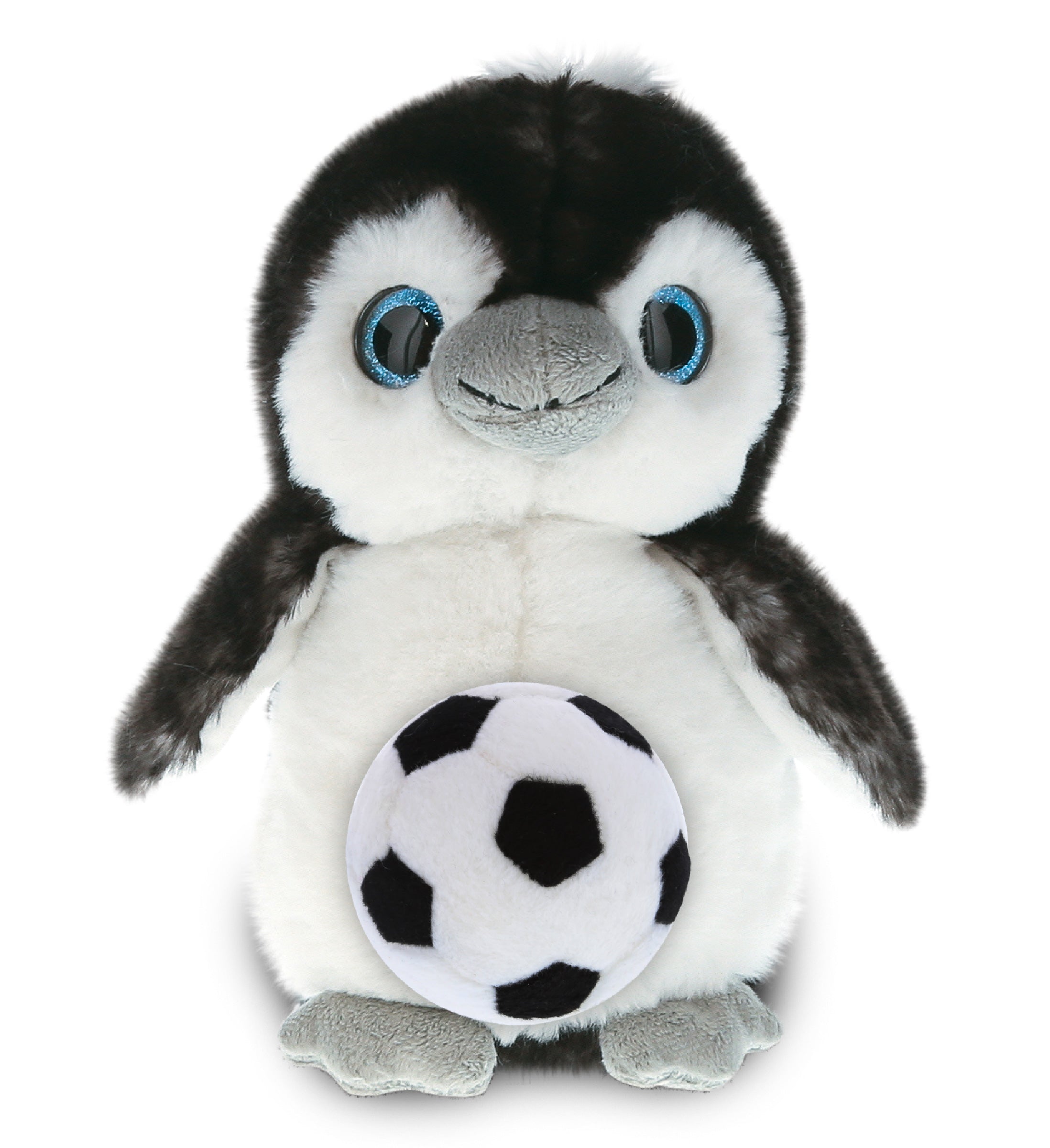 SUPER SOFT PLUSH - GREY PENGUIN 9 INCH WITH SOCCER PLUSH