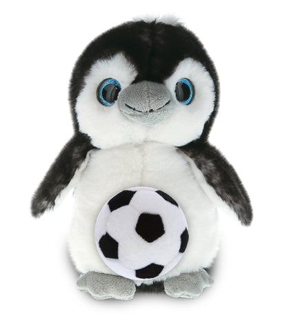 SUPER SOFT PLUSH - GREY PENGUIN 9 INCH WITH SOCCER PLUSH