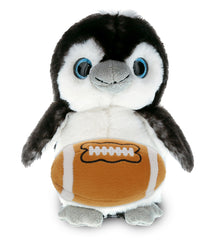 SUPER SOFT PLUSH - GREY PENGUIN 9 INCH WITH FOOTBALL PLUSH
