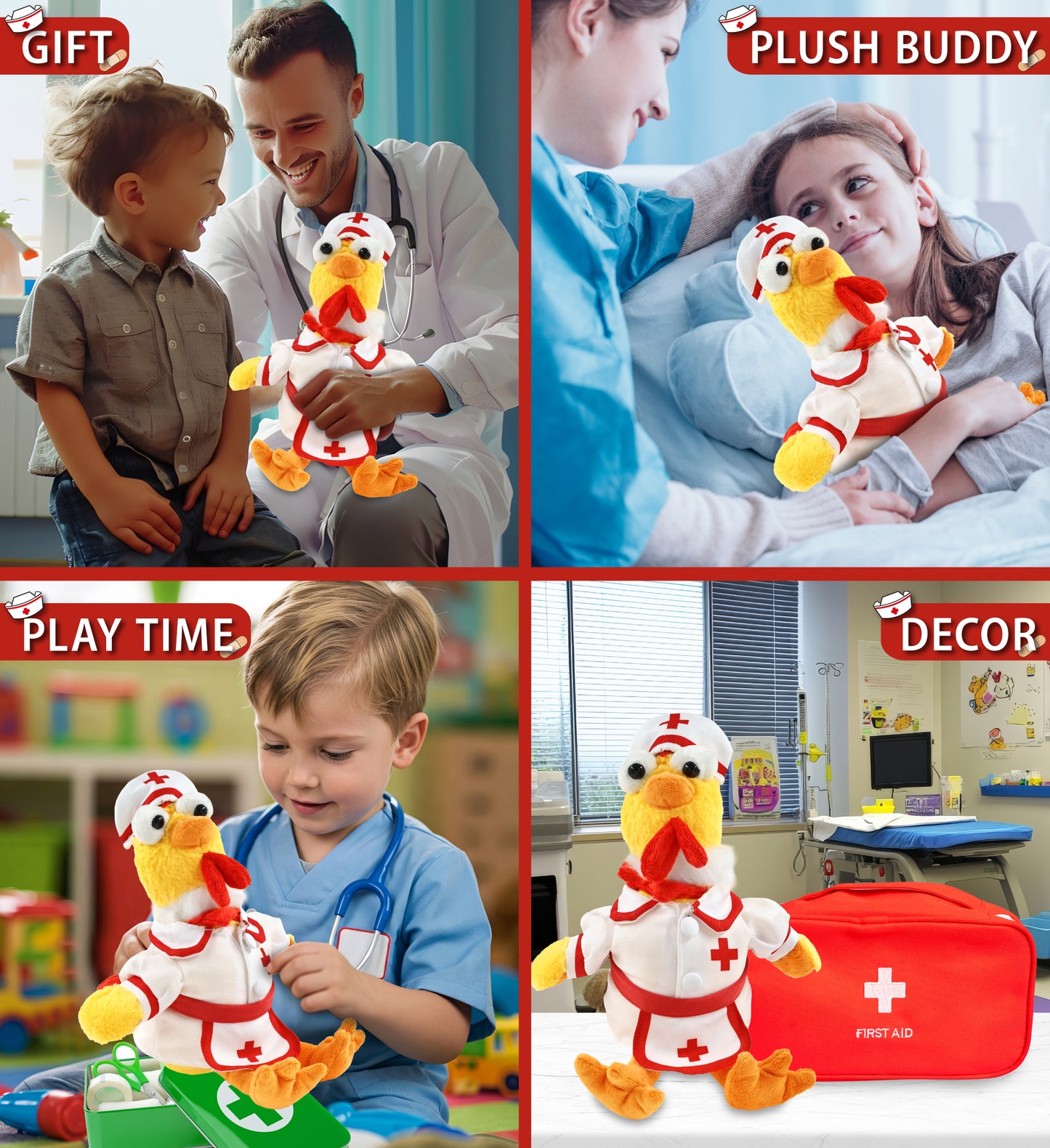 SUPER SOFT PLUSH - YELLOW ROOSTER NURSE