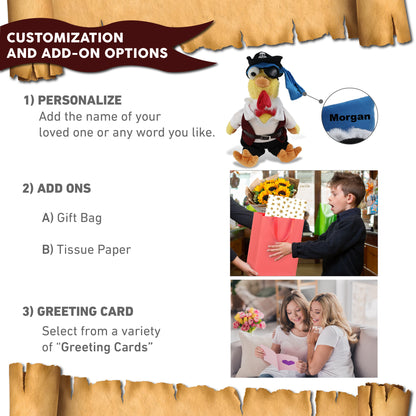 SUPER SOFT PLUSH - YELLOW ROOSTER PIRATE DRESS UP