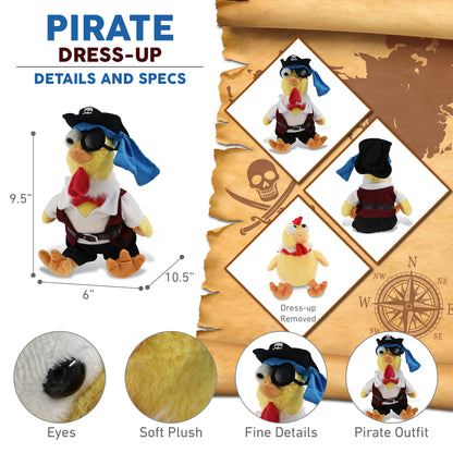 SUPER SOFT PLUSH - YELLOW ROOSTER PIRATE DRESS UP