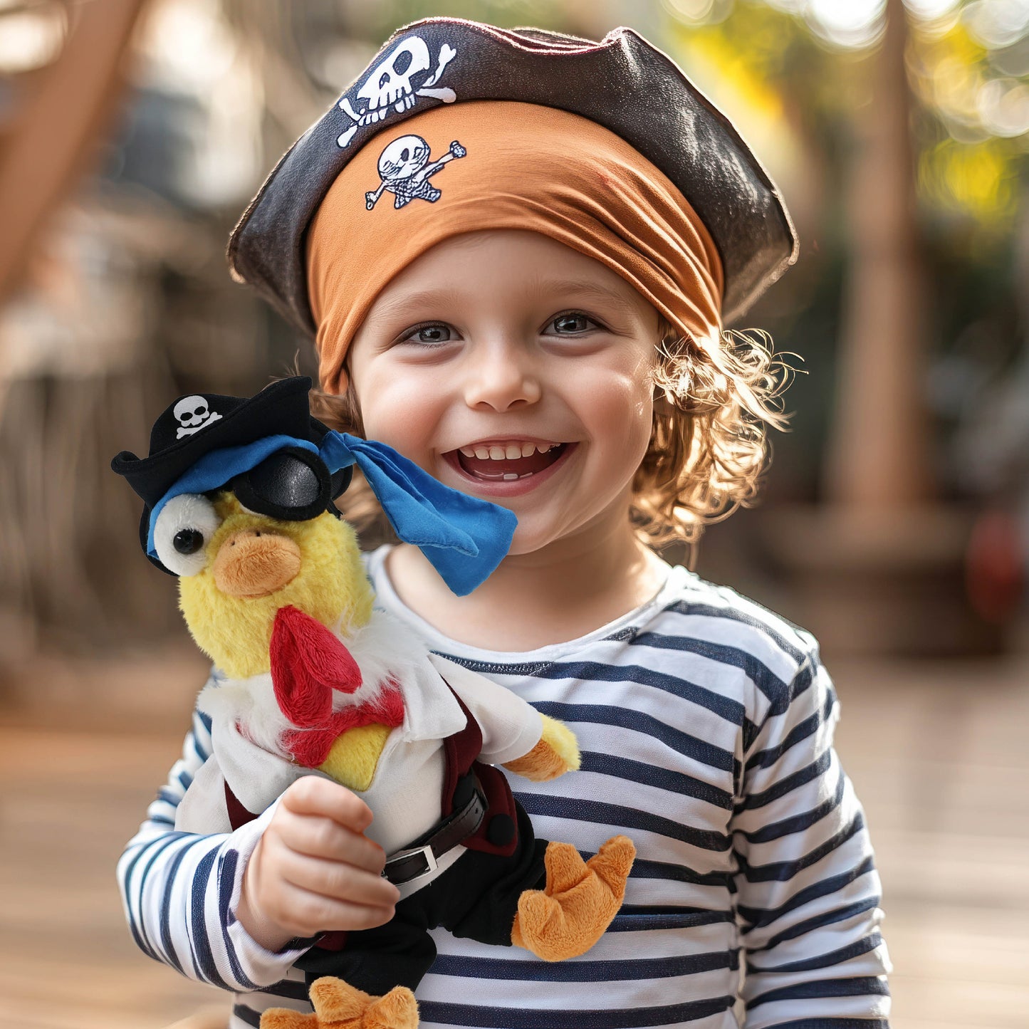 SUPER SOFT PLUSH - YELLOW ROOSTER PIRATE DRESS UP