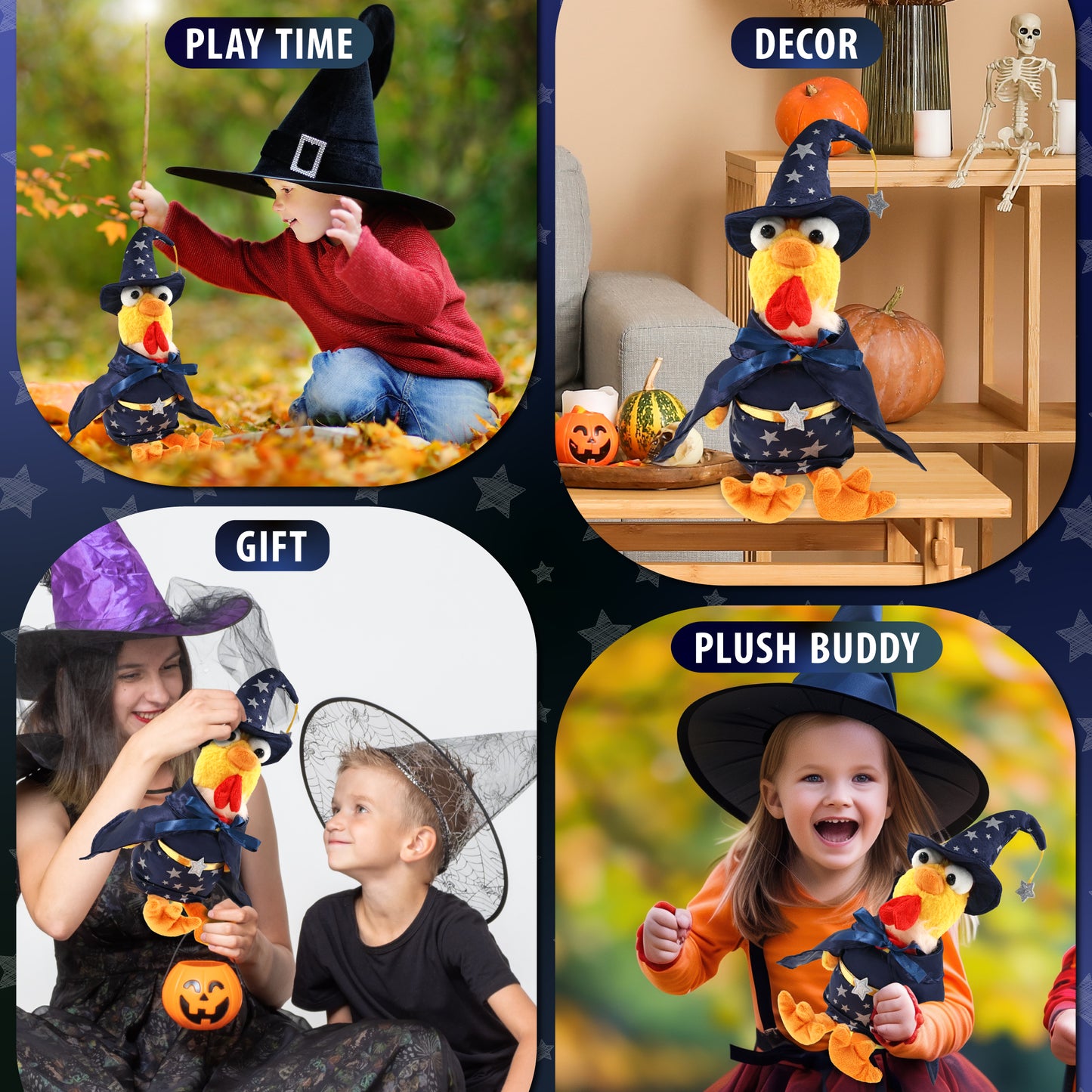 SUPER SOFT PLUSH - YELLOW ROOSTER WIZARD