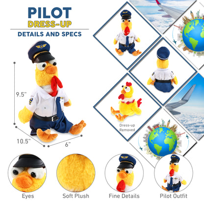 SUPER SOFT PLUSH - YELLOW ROOSTER PILOT DRESS UP
