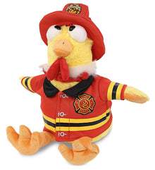 PLUSH FIREMAN - SUPER SOFT PLUSH - YELLOW ROOSTER