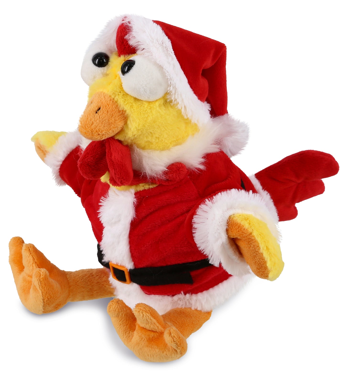 PLUSH SANTA - SUPER SOFT PLUSH - YELLOW ROOSTER