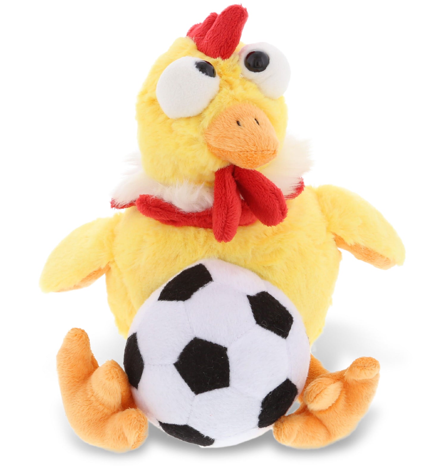 PLUSH SOCCER BALL - SUPER SOFT PLUSH - YELLOW ROOSTER