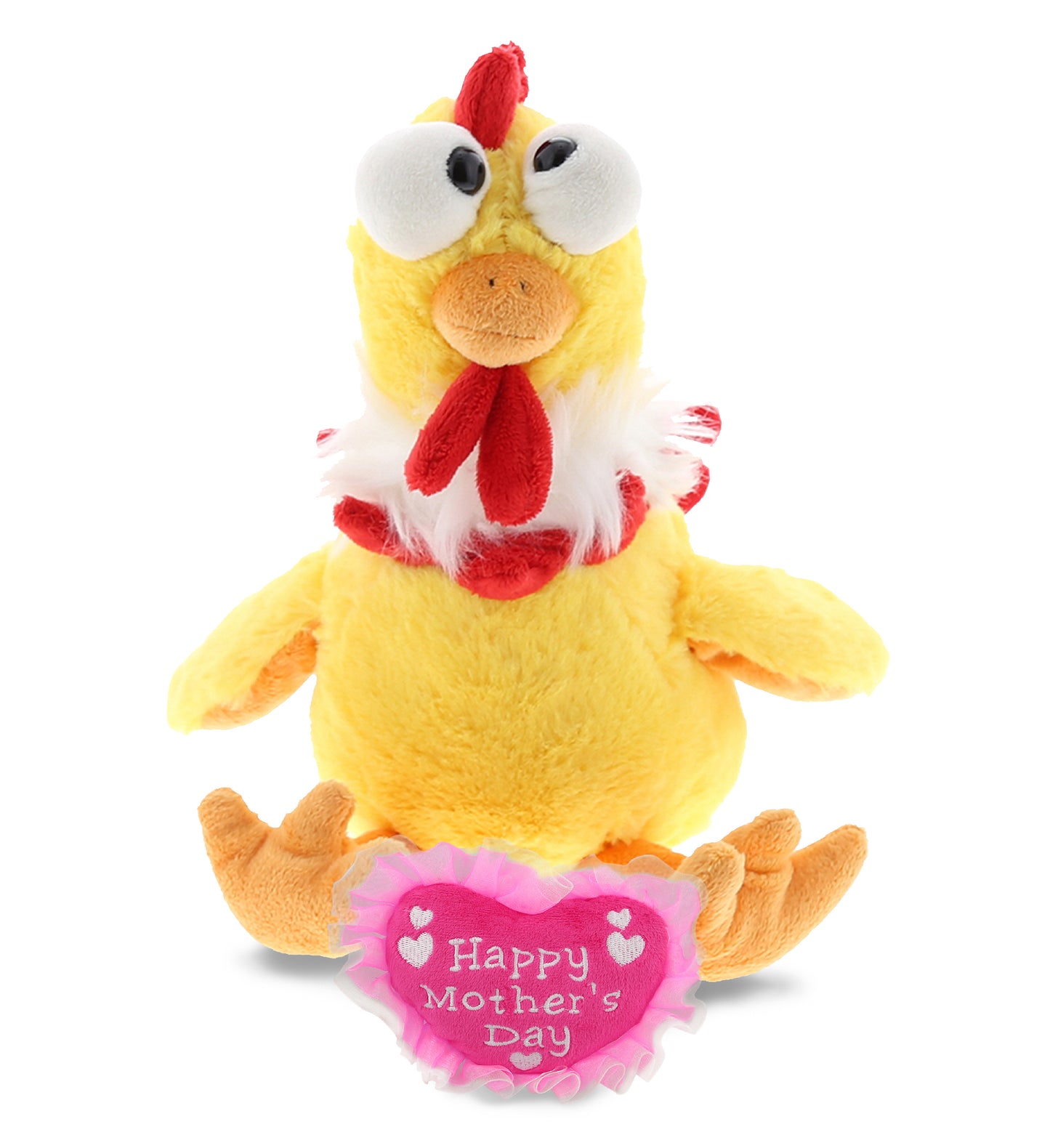 PLUSH MOTHERS DAY HEART - SUPER SOFT PLUSH - YELLOW ROOSTER