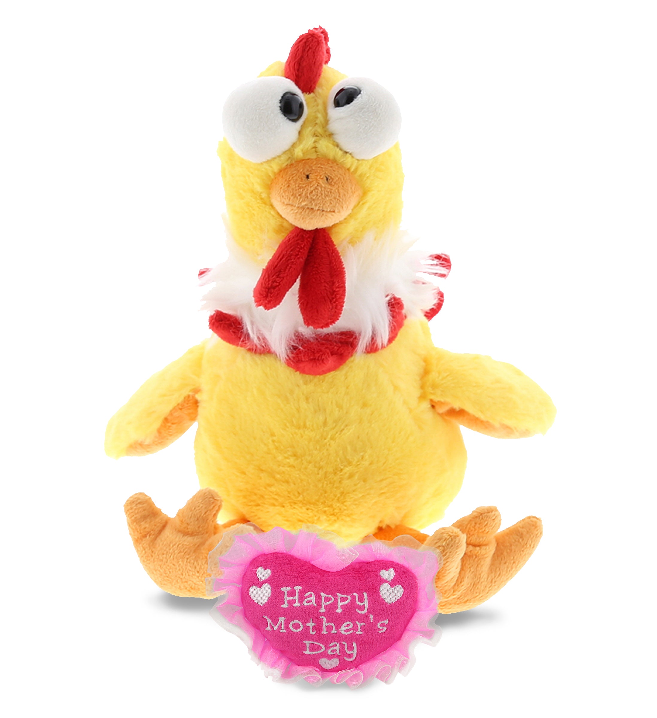 PLUSH MOTHERS DAY HEART - SUPER SOFT PLUSH - YELLOW ROOSTER