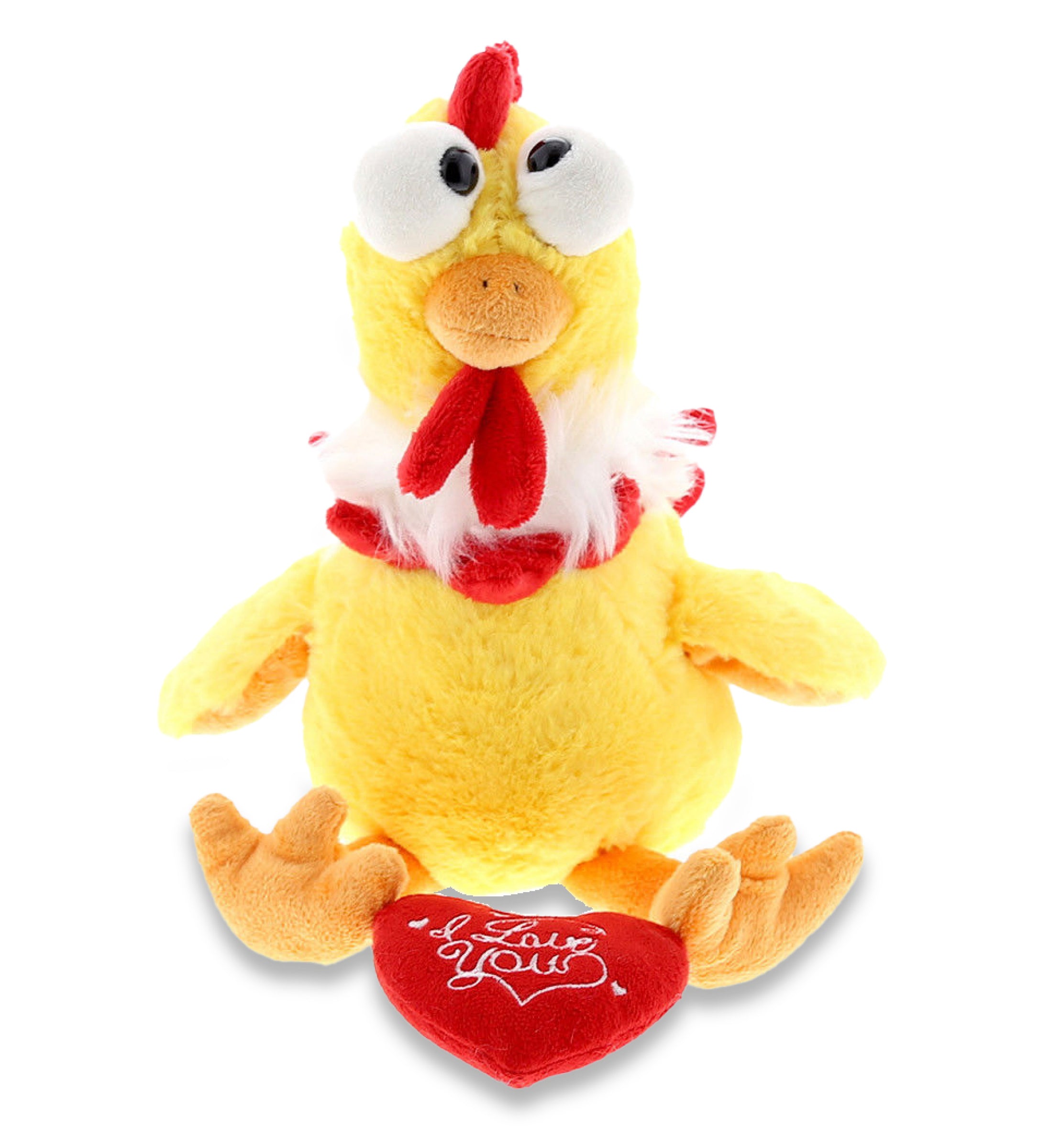 PLUSH I LOVE YOU RED HEART - SUPER SOFT PLUSH - YELLOW ROOSTER