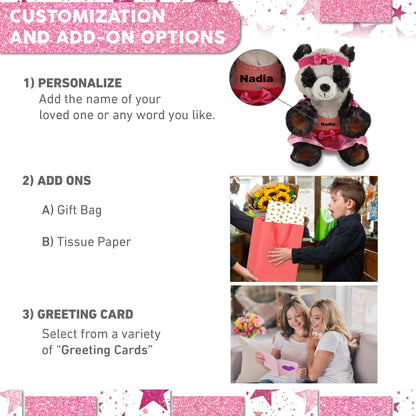 SUPER SOFT PLUSH - SQUAT PANDA 7 INCH BALLERINA