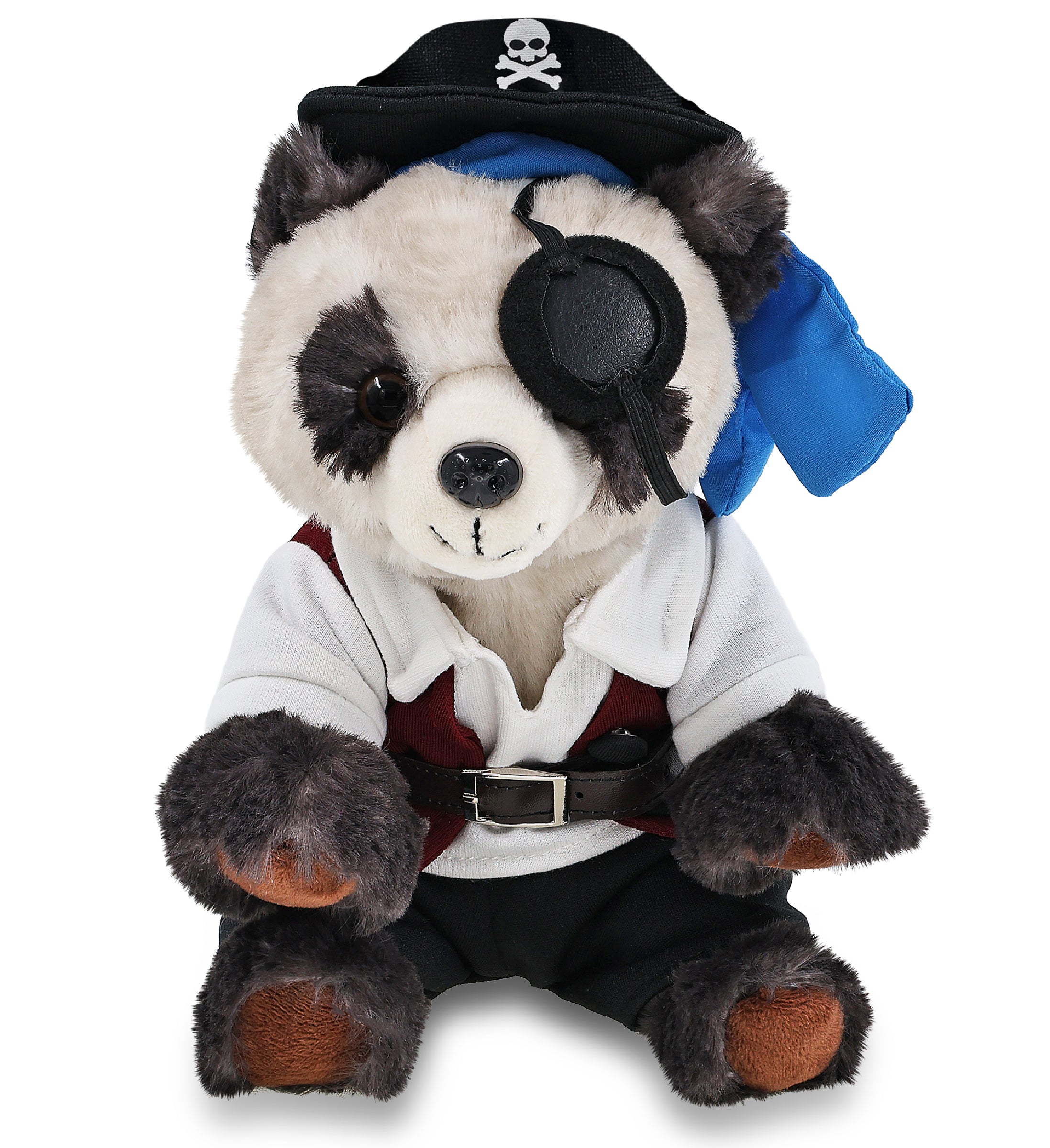 SUPER SOFT PLUSH - SQUAT PANDA 7 INCH PIRATE DRESS UP
