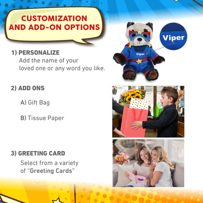 SUPER SOFT PLUSH - SQUAT PANDA 7 INCH SUPER HERO